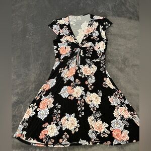 Mudd Black Floral Midi Dress